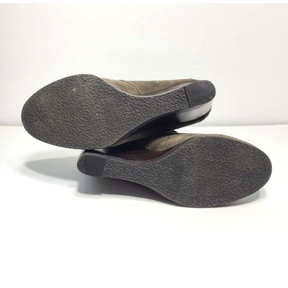 Franco Sarto Weston Bootie Size 8.5 Taupe Suede Leather Lace Up Wedge - Picture 7 of 16